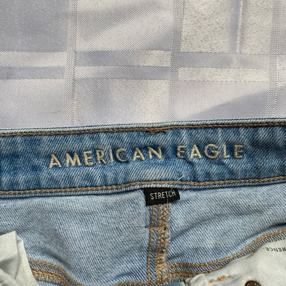 American Eagle Outfitters Light Blue Distressed Straight Leg Jeans - Picture 7 of 10